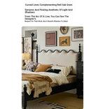 Elegant Red Oak Solid Wood Bed with Suede and Foam Comfort - Modern Multi-Layer Design for Stylish Bedrooms hsxz-2162