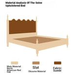 Elegant Red Oak Solid Wood Bed with Suede and Foam Comfort - Modern Multi-Layer Design for Stylish Bedrooms hsxz-2162