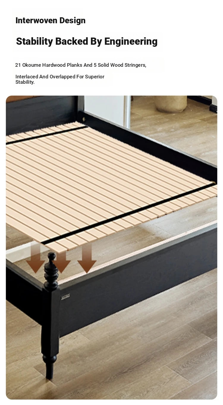 Elegant Red Oak Solid Wood Bed with Suede and Foam Comfort - Modern Multi-Layer Design for Stylish Bedrooms hsxz-2162