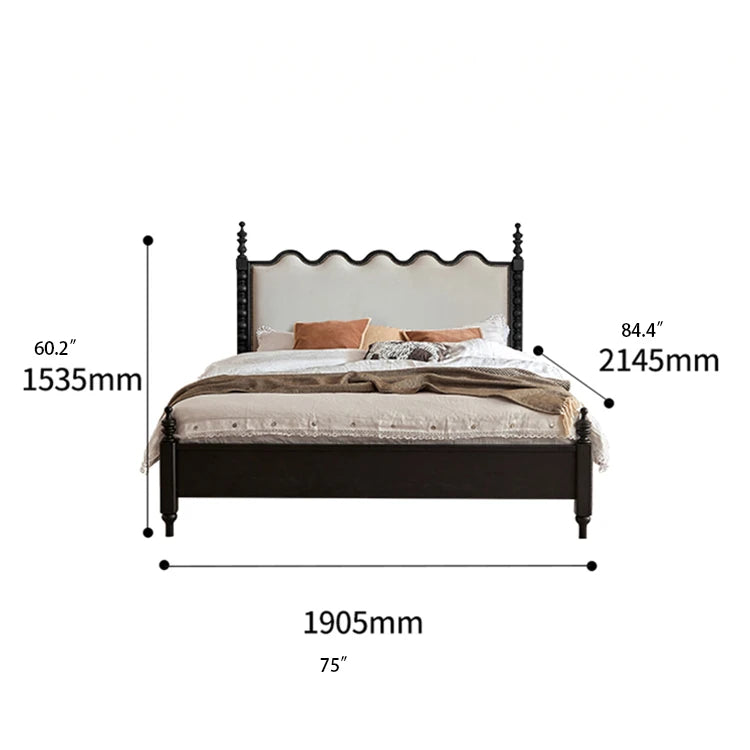 Elegant Red Oak Solid Wood Bed with Suede and Foam Comfort - Modern Multi-Layer Design for Stylish Bedrooms hsxz-2162
