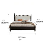 Elegant Red Oak Solid Wood Bed with Suede and Foam Comfort - Modern Multi-Layer Design for Stylish Bedrooms hsxz-2162