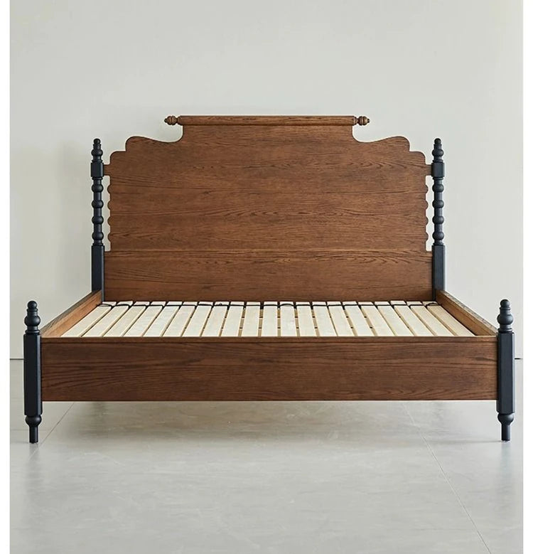 Elegant Solid Red Oak Bed Frame - Sturdy Design with Long Planks, No Splicing for Ultimate Comfort hsxz-2163