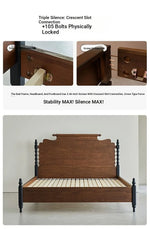 Elegant Solid Red Oak Bed Frame - Sturdy Design with Long Planks, No Splicing for Ultimate Comfort hsxz-2163