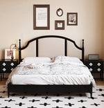 Elegant Black Bed Frame with Synthetic Leather Headboard and Foam Comfort – Multi-Layer Oak & Pine Construction hsxz-2164