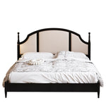 Elegant Black Bed Frame with Synthetic Leather Headboard and Foam Comfort – Multi-Layer Oak & Pine Construction hsxz-2164
