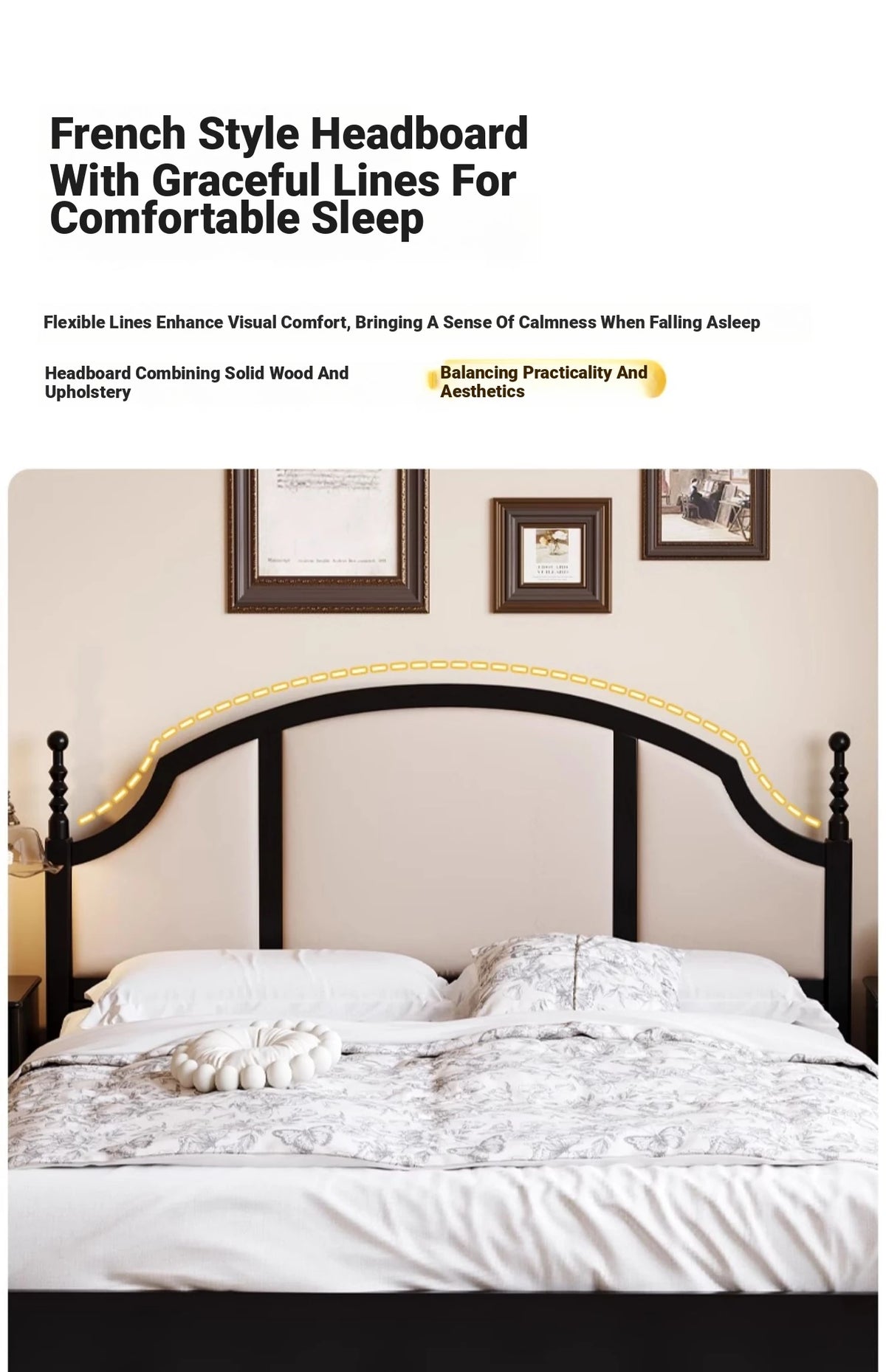 Elegant Black Bed Frame with Synthetic Leather Headboard and Foam Comfort – Multi-Layer Oak & Pine Construction hsxz-2164