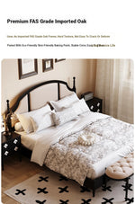 Elegant Black Bed Frame with Synthetic Leather Headboard and Foam Comfort – Multi-Layer Oak & Pine Construction hsxz-2164