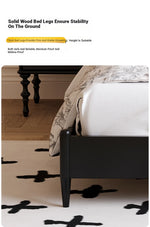 Elegant Black Bed Frame with Synthetic Leather Headboard and Foam Comfort – Multi-Layer Oak & Pine Construction hsxz-2164