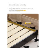 Elegant Black Bed Frame with Synthetic Leather Headboard and Foam Comfort – Multi-Layer Oak & Pine Construction hsxz-2164