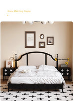 Elegant Black Bed Frame with Synthetic Leather Headboard and Foam Comfort – Multi-Layer Oak & Pine Construction hsxz-2164