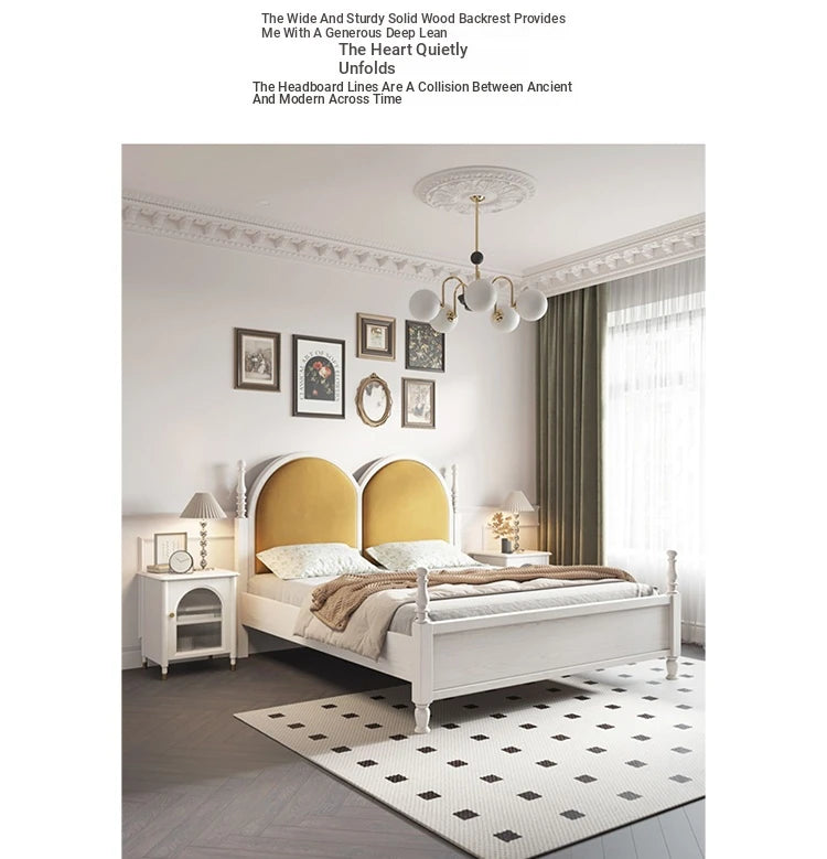 Stylish Pile Fabric Bed with Elegant Ash Wood Frame - Cozy Foam and Pine Design for Ultimate Comfort hsxz-2166