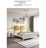 Stylish Pile Fabric Bed with Elegant Ash Wood Frame - Cozy Foam and Pine Design for Ultimate Comfort hsxz-2166