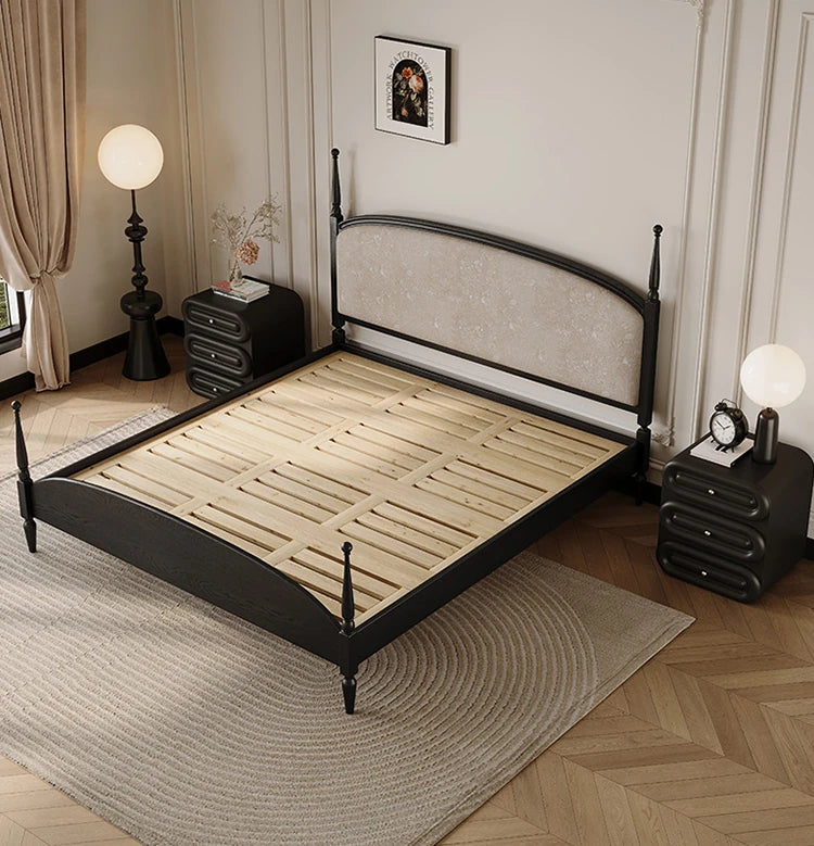 Stylish Cotton-Ramie Bed with Ash Wood Frame and Luxurious Foam Comfort – Perfect for Your Bedroom! hsxz-2168