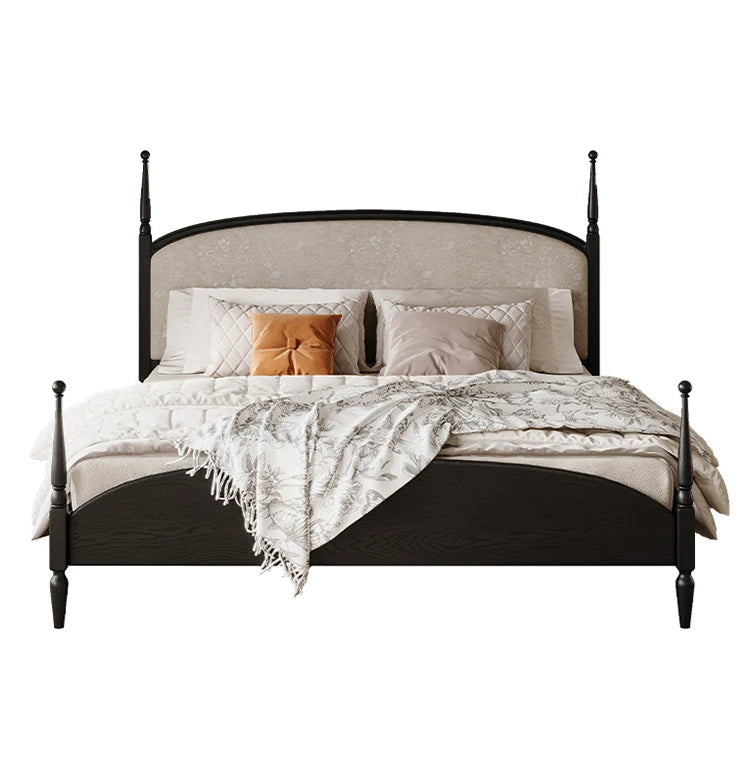 Stylish Cotton-Ramie Bed with Ash Wood Frame and Luxurious Foam Comfort – Perfect for Your Bedroom! hsxz-2168