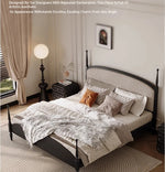 Stylish Cotton-Ramie Bed with Ash Wood Frame and Luxurious Foam Comfort – Perfect for Your Bedroom! hsxz-2168