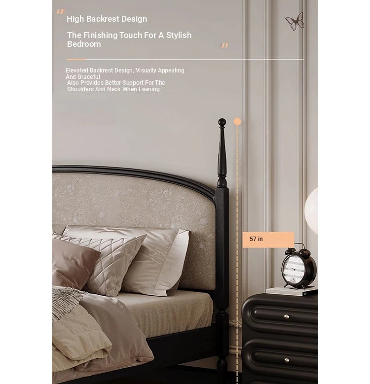 Stylish Cotton-Ramie Bed with Ash Wood Frame and Luxurious Foam Comfort – Perfect for Your Bedroom! hsxz-2168