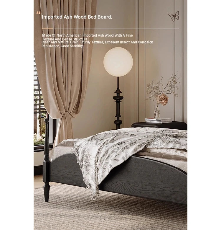 Stylish Cotton-Ramie Bed with Ash Wood Frame and Luxurious Foam Comfort – Perfect for Your Bedroom! hsxz-2168