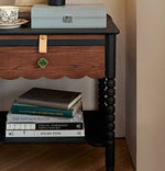 Stylish Red Oak Bedside Cupboard with Unique Design – Perfect for Your Living Room or Bedroom hsxz-2169
