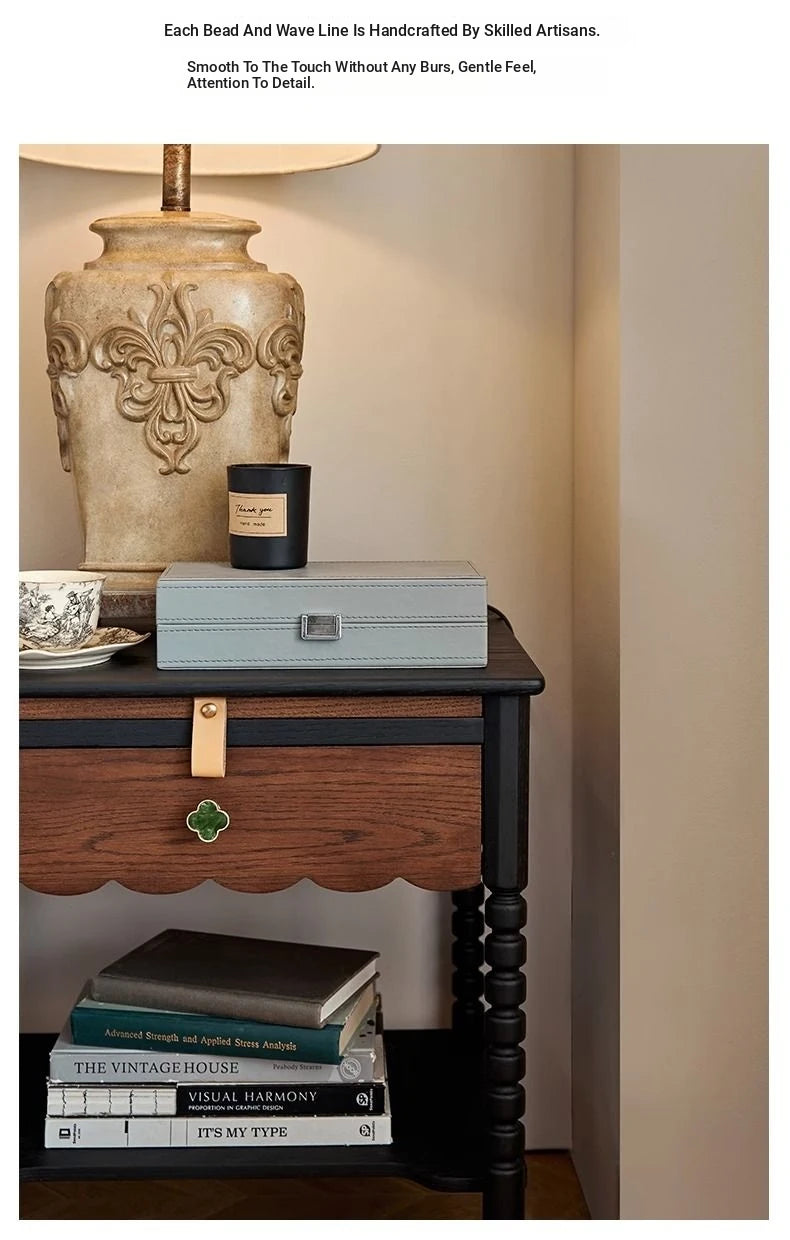 Stylish Red Oak Bedside Cupboard with Unique Design – Perfect for Your Living Room or Bedroom hsxz-2169