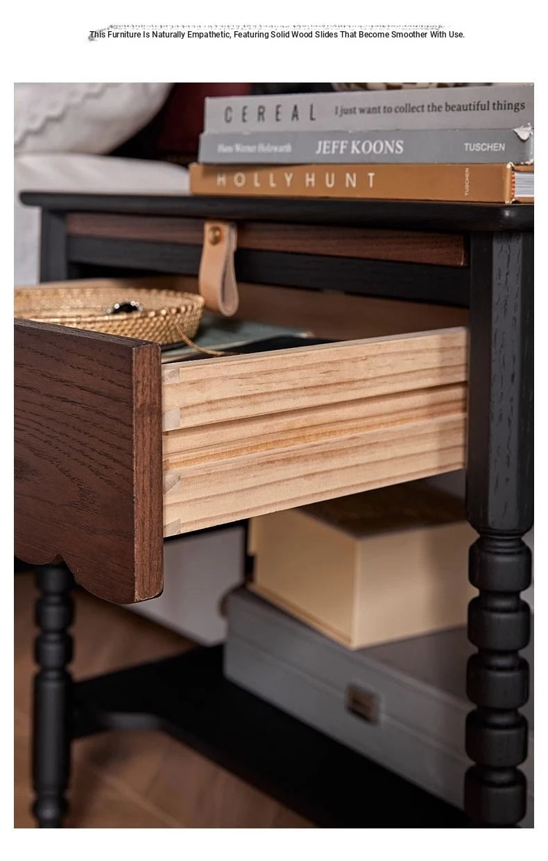 Stylish Red Oak Bedside Cupboard with Unique Design – Perfect for Your Living Room or Bedroom hsxz-2169