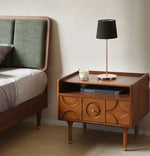 Stylish Solid Wood Bedside Cupboard with Multi-Layer and Metal Density Board, Perfect for Home Bedroom Decor hsxz-2170