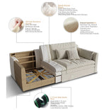 Elegant Linen Sofa with Plush Down and Silk Floss Cushions – Modern Comfort Design hsxz-2172