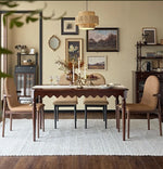 Elegant Solid Wood Dining Table with Beaded Pedestal and Curved Edge - Perfect for Cozy Spaces hsxz-2174