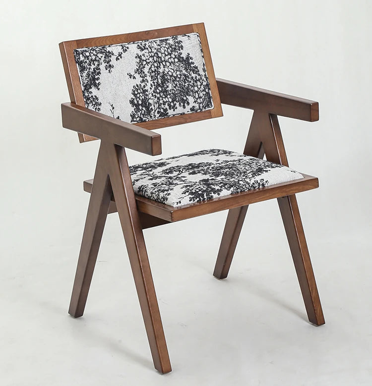 Stylish Foam Upholstered Armchair with Ash Wood Frame - Modern Pile Fabric Accent Chair hsxz-2175