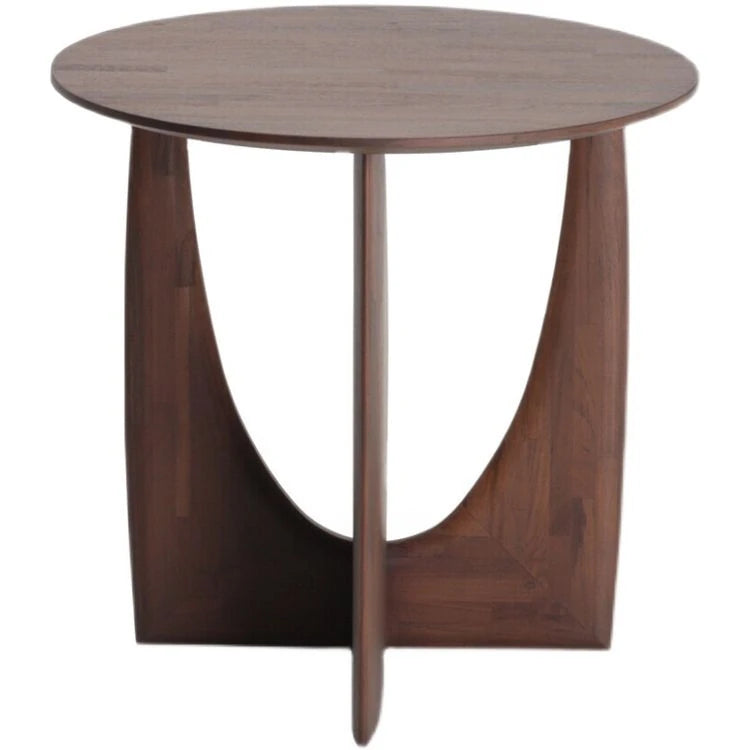 Stylish Round Oak Tea Table with Unique Base Design - Modern Home Furniture Accent Piece hsxz-2176