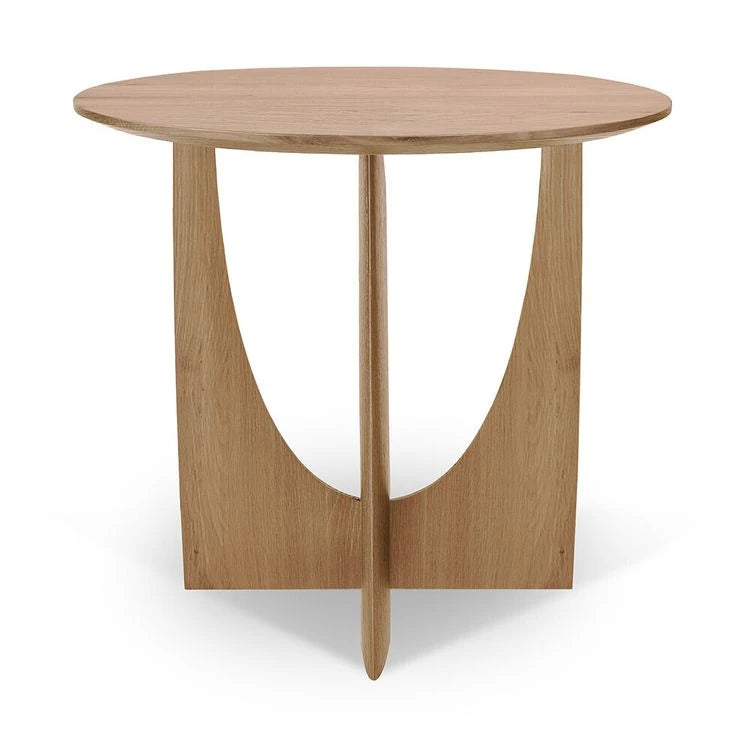 Stylish Round Oak Tea Table with Unique Base Design - Modern Home Furniture Accent Piece hsxz-2176