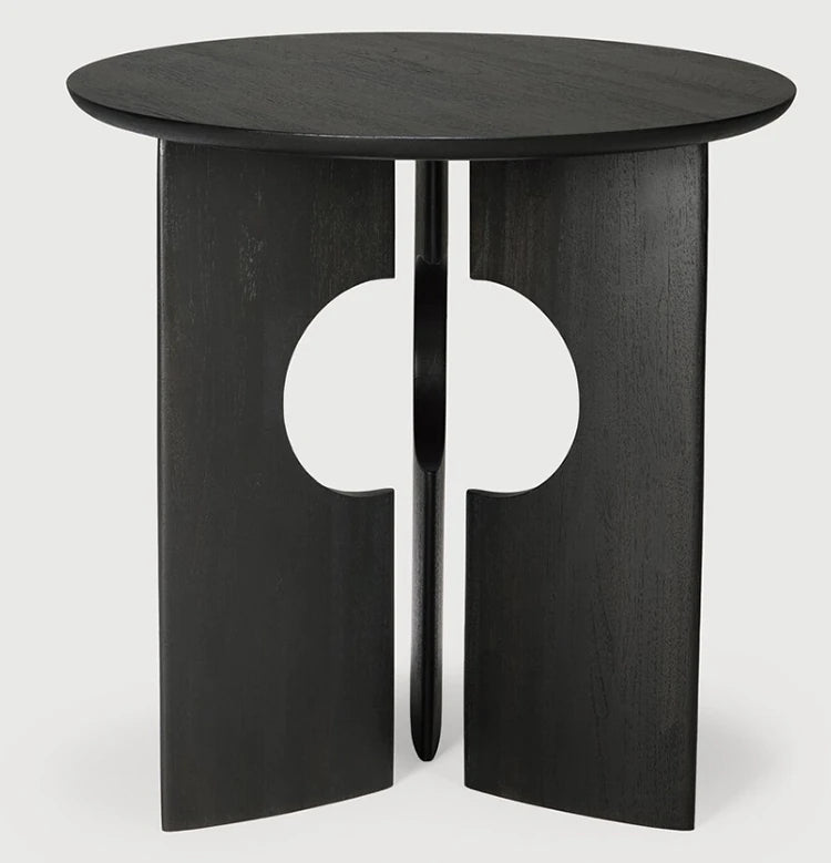 Stylish Round Oak Tea Table with Unique Base Design - Modern Home Furniture Accent Piece hsxz-2176