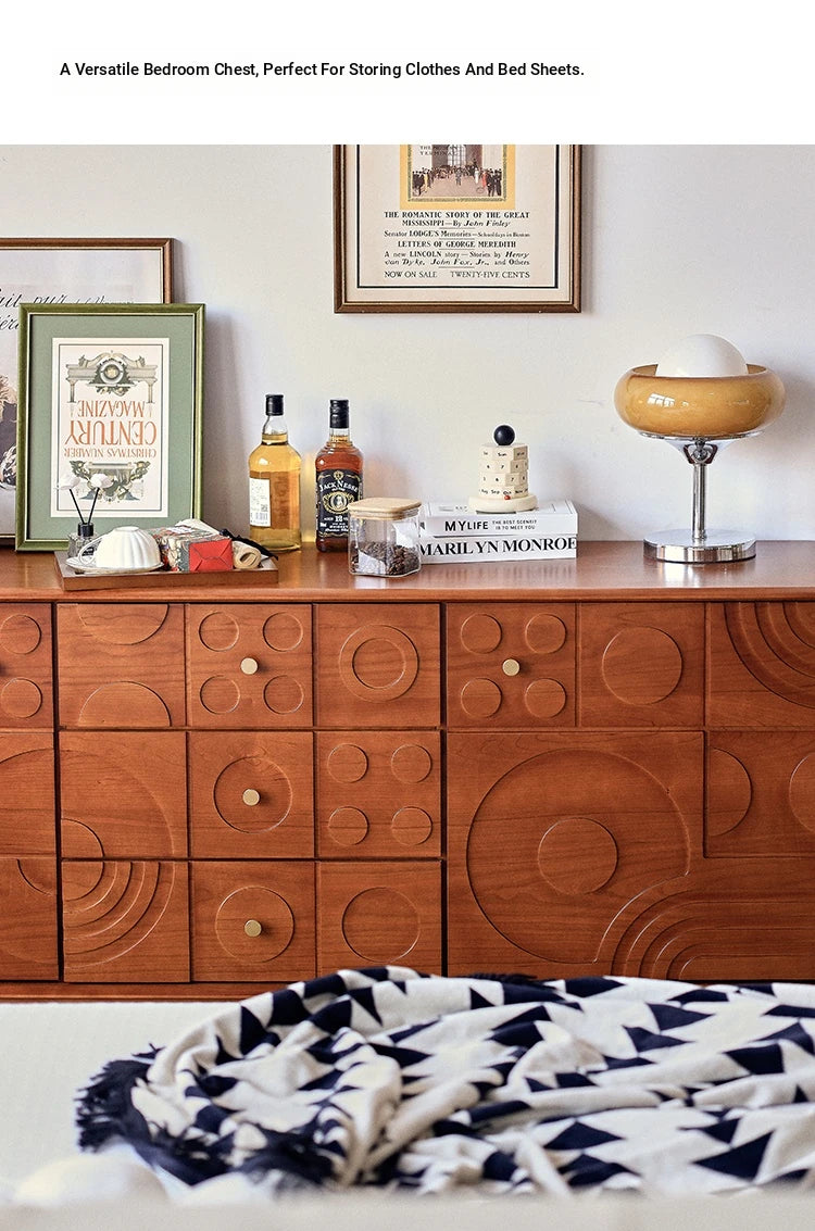 Stylish Solid Wood Cabinet with Unique Multi-Layer Design and Copper Accents for Modern Living Spaces hsxz-2179