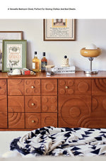 Stylish Solid Wood Cabinet with Unique Multi-Layer Design and Copper Accents for Modern Living Spaces hsxz-2179