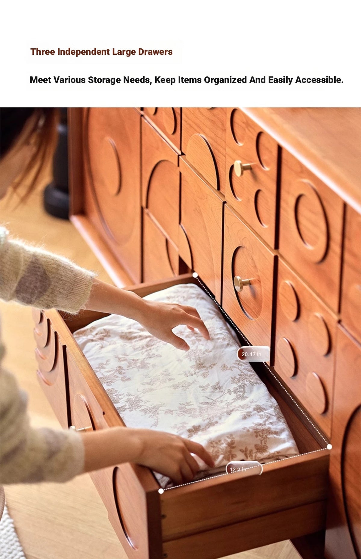 Stylish Solid Wood Cabinet with Unique Multi-Layer Design and Copper Accents for Modern Living Spaces hsxz-2179