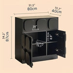 Modern Black Ash Wood Cabinet with Multi-Layer Board - Stylish Storage Solution for Home Decor hsxz-2181