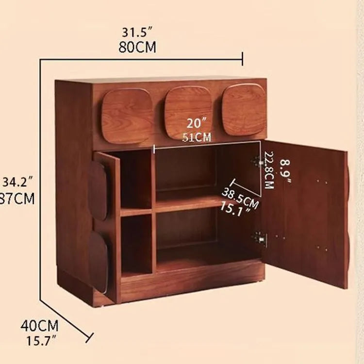 Modern Black Ash Wood Cabinet with Multi-Layer Board - Stylish Storage Solution for Home Decor hsxz-2181