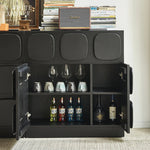 Modern Black Ash Wood Cabinet with Multi-Layer Board - Stylish Storage Solution for Home Decor hsxz-2181