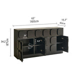 Modern Black Ash Wood Cabinet with Multi-Layer Board - Stylish Storage Solution for Home Decor hsxz-2181