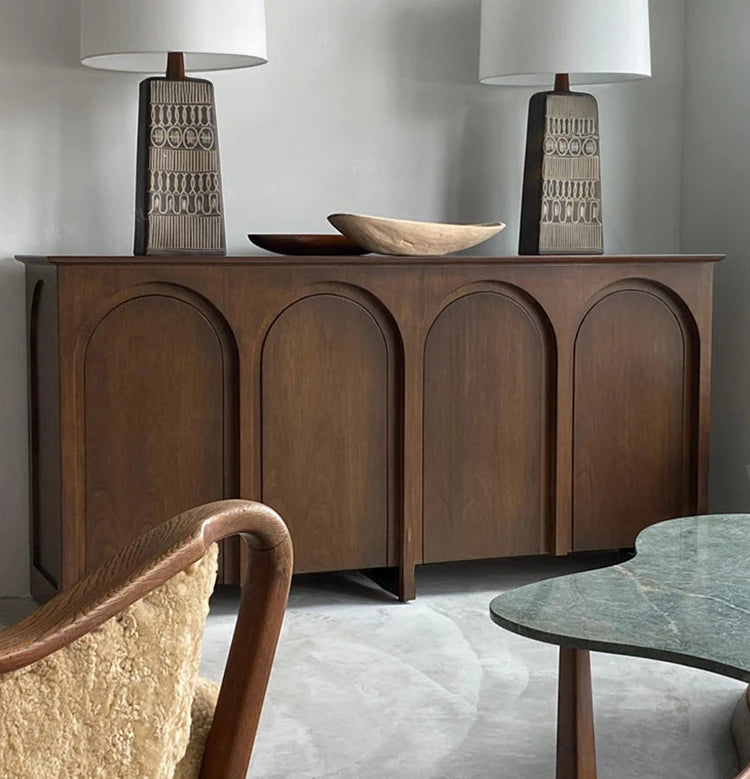 Stylish Multi-Layer Board Cabinet with Elegant Arch Design – Perfect for Modern Living Spaces hsxz-2182