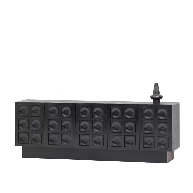 Stylish Multi-Layer Board Cabinet with Unique Textured Design for Modern Living Spaces hsxz-2186