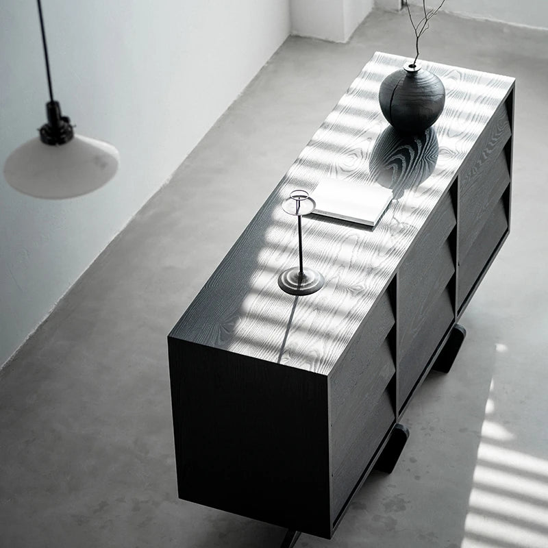 Stylish Ash Wood & Chinese Fir Cabinet with Unique Multi-Layer Design – Modern Storage Solution for Any Room hsxz-2188