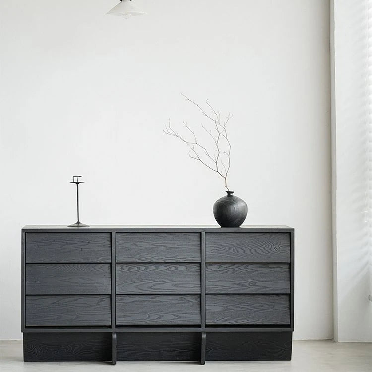 Stylish Ash Wood & Chinese Fir Cabinet with Unique Multi-Layer Design – Modern Storage Solution for Any Room hsxz-2188