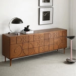 Stylish Solid Wood Cabinet with Unique Geometric Design - Perfect for Home Organization! hsxz-2191