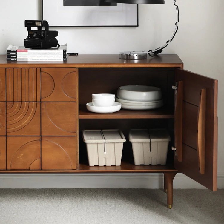 Stylish Solid Wood Cabinet with Unique Geometric Design - Perfect for Home Organization! hsxz-2191