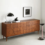 Stylish Solid Wood Cabinet with Unique Geometric Design - Perfect for Home Organization! hsxz-2191