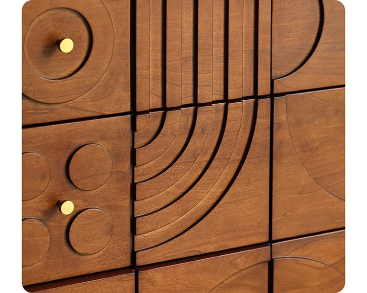 Stylish Solid Wood Cabinet with Unique Geometric Design - Perfect for Home Organization! hsxz-2191