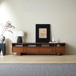 Stylish Solid Wood TV Cabinet with Glass Doors - Modern and Functional Living Room Furniture hsxz-2193