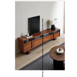 Stylish Solid Wood TV Cabinet with Glass Doors - Modern and Functional Living Room Furniture hsxz-2193