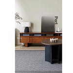 Stylish Solid Wood TV Cabinet with Glass Doors - Modern and Functional Living Room Furniture hsxz-2193