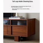 Stylish Solid Wood TV Cabinet with Glass Doors - Modern and Functional Living Room Furniture hsxz-2193